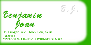 benjamin joan business card